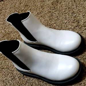 Soda Brand White Chelsea Boots